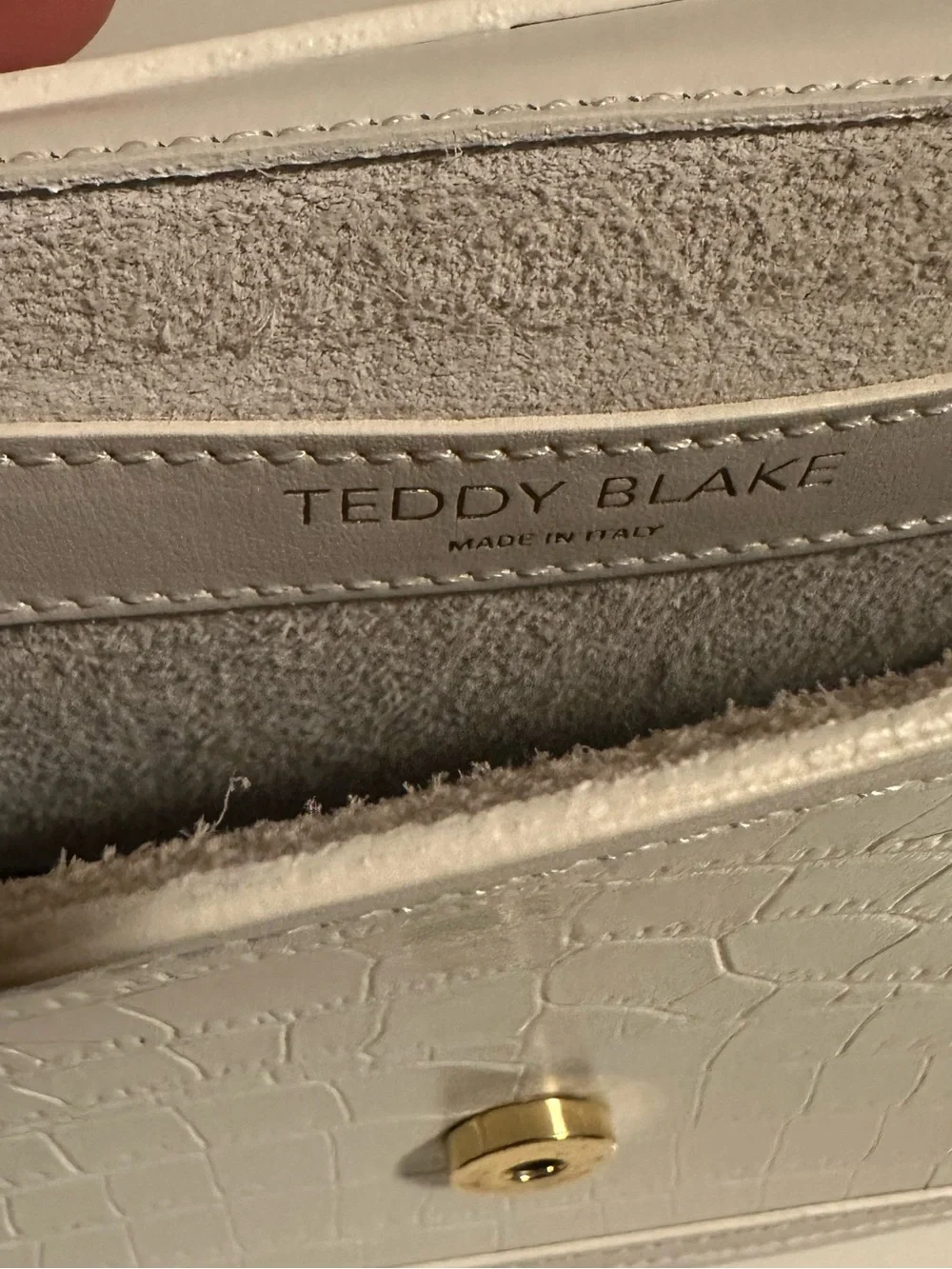 Teddy Blake White Croc-Embossed Top-Handle Satchel (Teddy Blake Sophia) - Picture 6 of 8